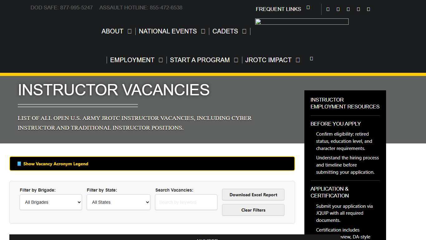 Instructor Vacancies – USARMYJROTC